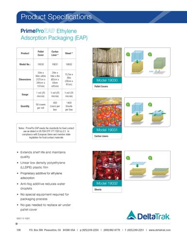 Download PrimePro EAP Ethylene Absorption Packaging [EAP] Spec Sheet