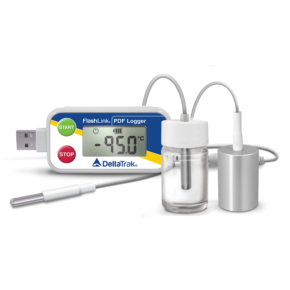 FlashLink® Certified Vaccine PDF Data Logger with Glycol Bottle, 2YR ISO CAL CERT, Model 40528-01